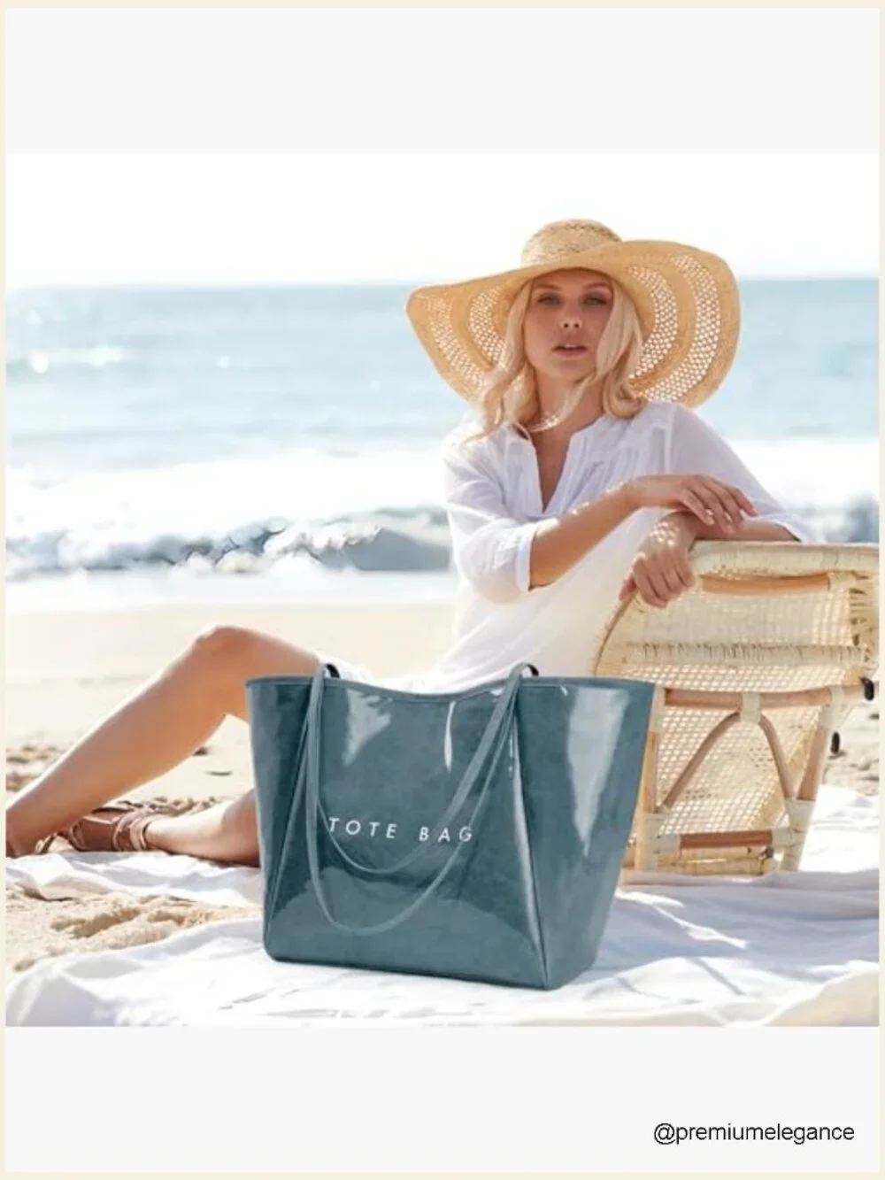 PVC Tote Weekender Bag Large Shopper Shoulder Travel Purse